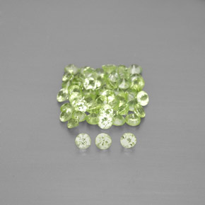 1.77 ct Green Peridot Gemstone, Peridot Gem in Round Facet Shape for Sale.