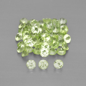 1.77 ct Green Peridot Stone, Natural Peridot in Round Facet Shape for Sale