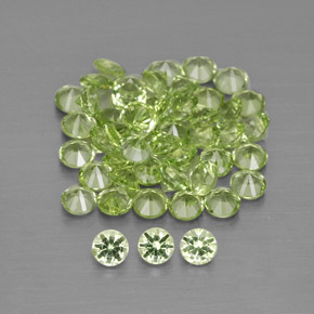 1.46 ct Green Peridot Stone, Natural Peridot in Diamond-Cut Shape for Sale