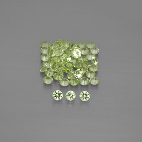 1.48 ctw Green Peridot Gemstones, Peridot Gems in Diamond-Cut Shape for Sale.