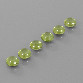 2.89 ct Green Peridot Stone, Natural Peridot in Round Cabochon Shape for Sale