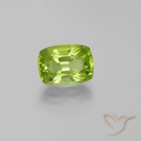 2.49 ct Green Peridot Stone, Natural Peridot in Cushion-Cut Shape for Sale