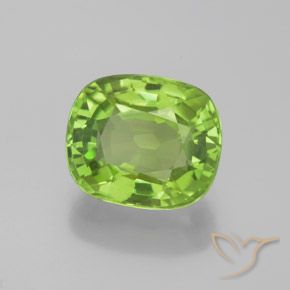 2.16 ct Green Peridot Stone, Natural Peridot in Cushion-Cut Shape for Sale