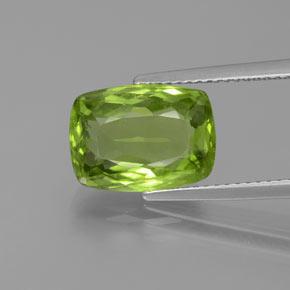 Verde medio Peridoto Gema - 5.3ct Corte en Forma Cojín (ID: 372074)