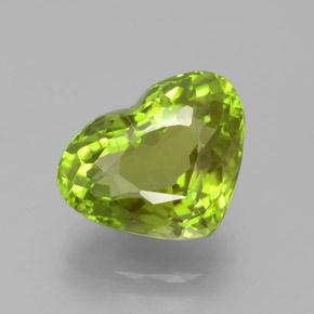 Verde vivo Peridoto Gema - 5.7ct Forma de corazón (ID: 379027)