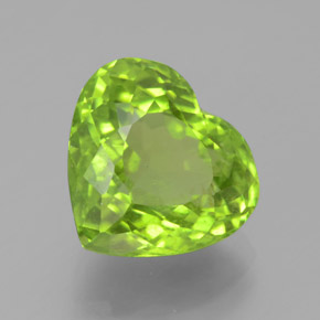 5.83 ct Green Peridot Stone, Natural Peridot in Heart Facet Shape for Sale