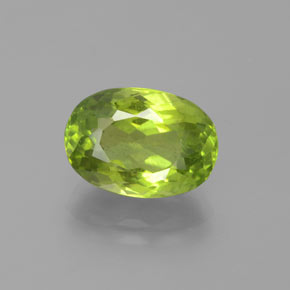 Ярко-зеленый Хризолит Камень - 5.5ct Фасетный Овал (ID: 379049)