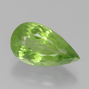 Lively Green Peridot Gem - 5.8ct Pear Facet (ID: 382373)