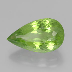 5.76 ct Green Peridot Stone, Natural Peridot in Pear Facet Shape for Sale