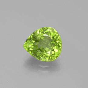 Lebendiges grün Peridot Edelstein - 3.7ct Birnen Schliff (ID: 382486)
