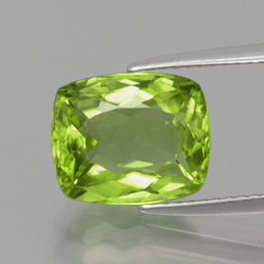 Verde vivo Peridoto Gema - 4.3ct Corte en Forma Cojín (ID: 398299)