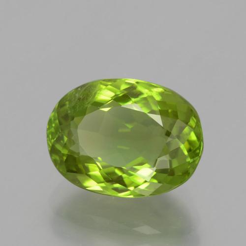 5.00 ct Green Peridot Stone, Natural Peridot in Oval Portuguese-Cut Shape for Sale