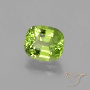 2.38 ct Green Peridot Stone, Natural Peridot in Cushion-Cut Shape for Sale