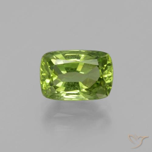 1.98ct Natural Medium Green Peridot, Cushion, VS