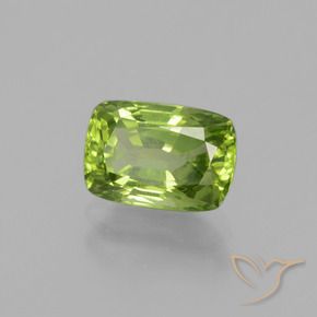 1.98 ct Green Peridot Stone, Natural Peridot in Cushion-Cut Shape for Sale