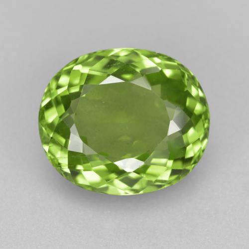 Medium Green Peridot Gem - 4.5ct Oval Facet (ID: 398396)