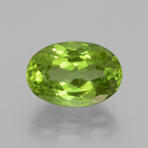 Ярко-зеленый Хризолит Камень - 4.2ct Фасетный Овал (ID: 398397)