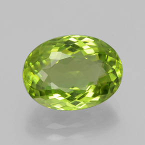 4.99 ct Green Peridot Stone, Natural Peridot in Oval Portuguese-Cut Shape for Sale
