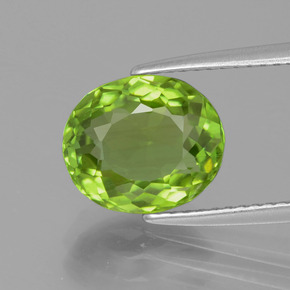 Желтовато-зеленый Хризолит Камень - 3.6ct Фасетный Овал (ID: 399254)