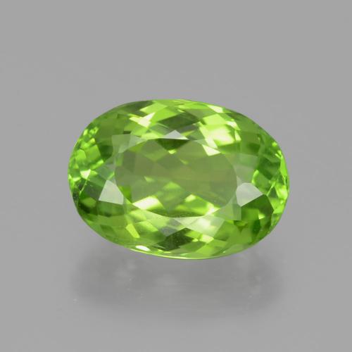 Ярко-зеленый Хризолит Камень - 3.9ct Фасетный Овал (ID: 399257)