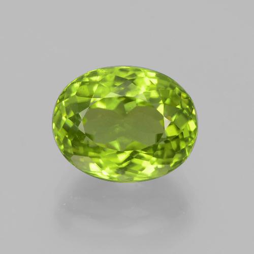 Ярко-зеленый Хризолит Камень - 4.8ct Овальная Португальская Огранка (ID: 399267)