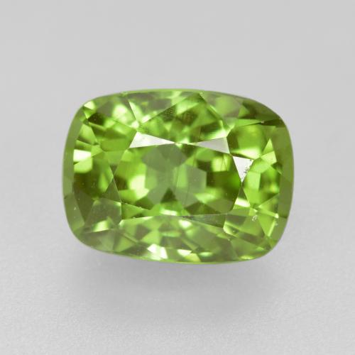 Lebendiges grün Peridot Edelstein - 2.6ct Kissenschliff (ID: 415557)