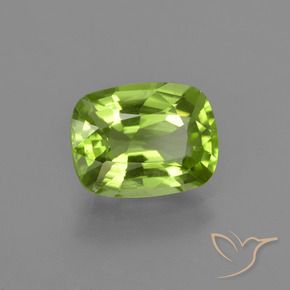 2.11 ct Green Peridot Stone, Natural Peridot in Cushion-Cut Shape for Sale
