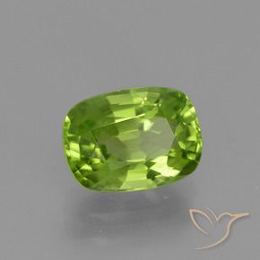 2.04 ct Green Peridot Stone, Natural Peridot in Cushion-Cut Shape for Sale