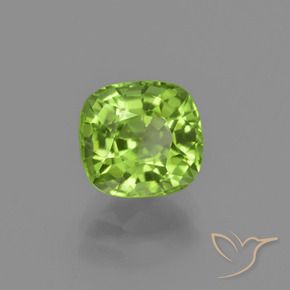 1.98 ct Green Peridot Stone, Natural Peridot in Cushion-Cut Shape for Sale