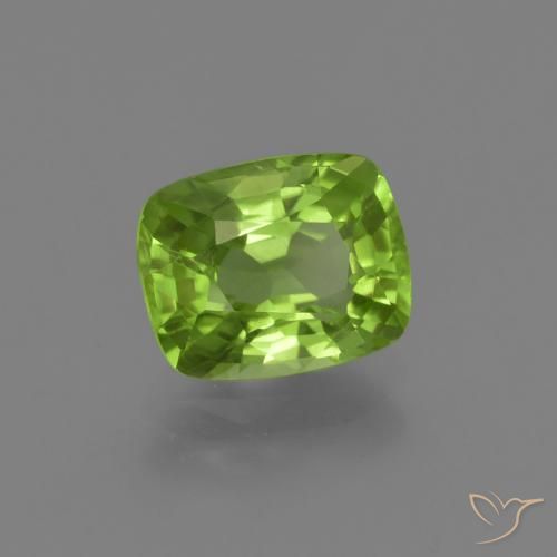 2.12 ct Green Peridot Stone, Natural Peridot in Cushion-Cut Shape for Sale