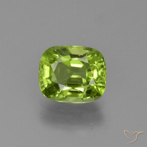 2.09ct Natural Lively Green Peridot, Cushion, VS