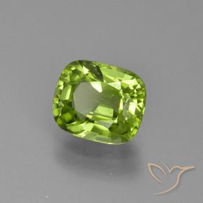 2.09 ct Green Peridot Stone, Natural Peridot in Cushion-Cut Shape for Sale