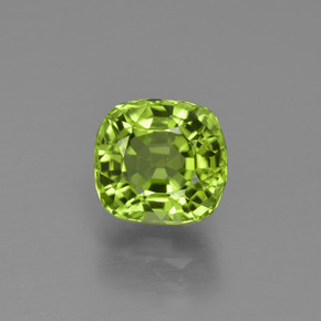 Medium Green Peridot Gem - 2.2ct Cushion-Cut (ID: 425695)