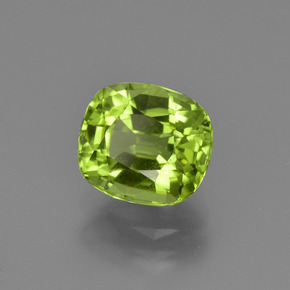 2.48 ct Green Peridot Stone, Natural Peridot in Cushion-Cut Shape for Sale