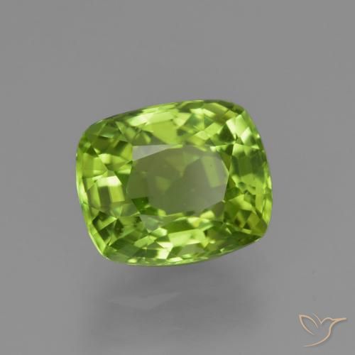 1.97 ct Green Peridot Stone, Natural Peridot in Cushion-Cut Shape for Sale