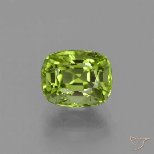2.22ct Natural Medium Green Peridot, Cushion, VS