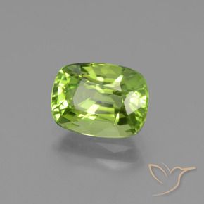 2.05 ct Green Peridot Stone, Natural Peridot in Cushion-Cut Shape for Sale