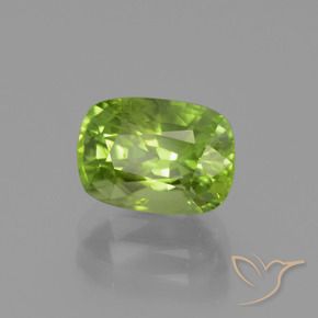 2.40 ct Green Peridot Stone, Natural Peridot in Cushion-Cut Shape for Sale