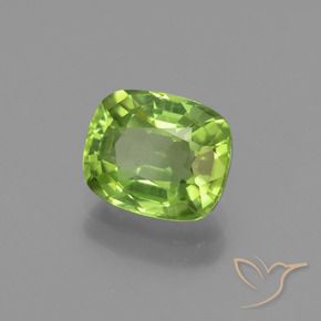 2.13 ct Green Peridot Stone, Natural Peridot in Cushion-Cut Shape for Sale