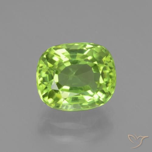 2.26ct Natural Lively Green Peridot, Cushion, VS
