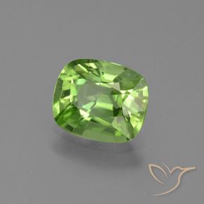 2.02 ct Green Peridot Stone, Natural Peridot in Cushion-Cut Shape for Sale