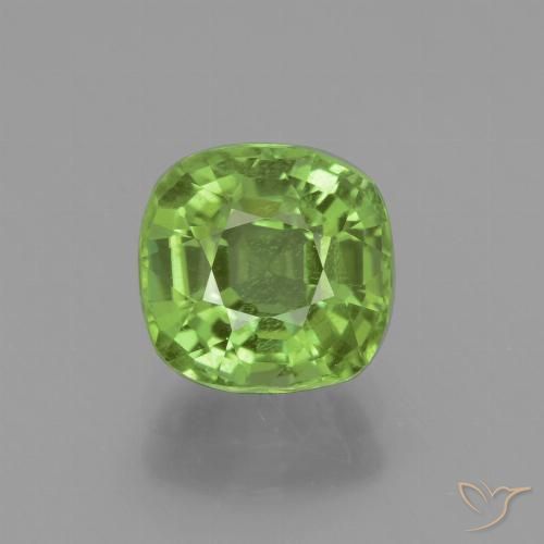 2.14ct Natural Medium Green Peridot, Cushion, VS, Photo A