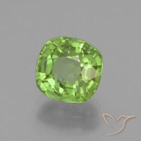 2.14 ct Green Peridot Stone, Natural Peridot in Cushion-Cut Shape for Sale