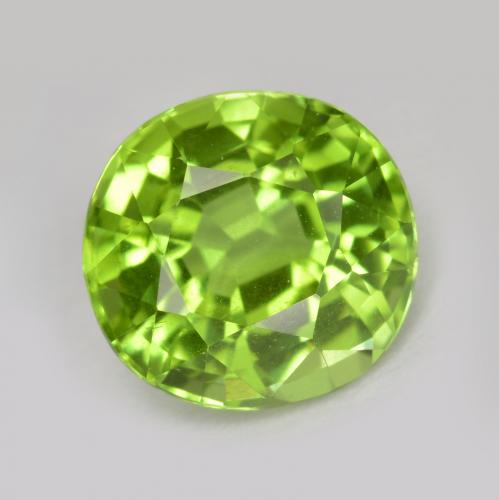 Ярко-зеленый Хризолит Камень - 2ct Фасетный Овал (ID: 437859)
