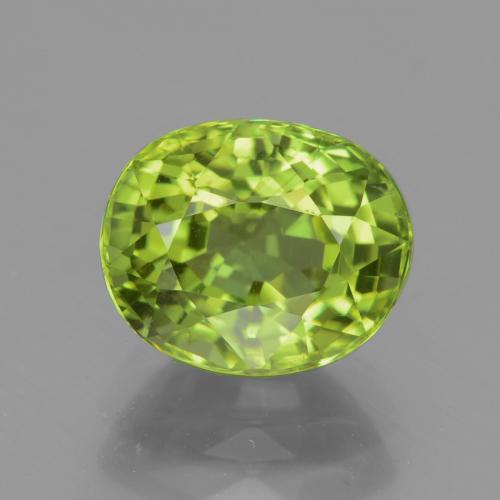 Ярко-зеленый Хризолит Камень - 2.6ct Фасетный Овал (ID: 437861)