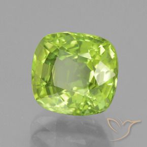 2.61 ct Green Peridot Stone, Natural Peridot in Cushion-Cut Shape for Sale