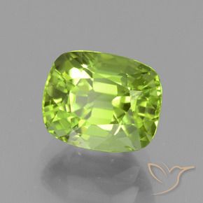 2.38 ct Green Peridot Stone, Natural Peridot in Cushion-Cut Shape for Sale