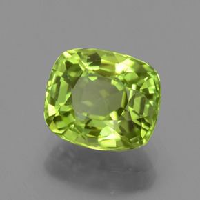 2.24 ct Green Peridot Stone, Natural Peridot in Cushion-Cut Shape for Sale