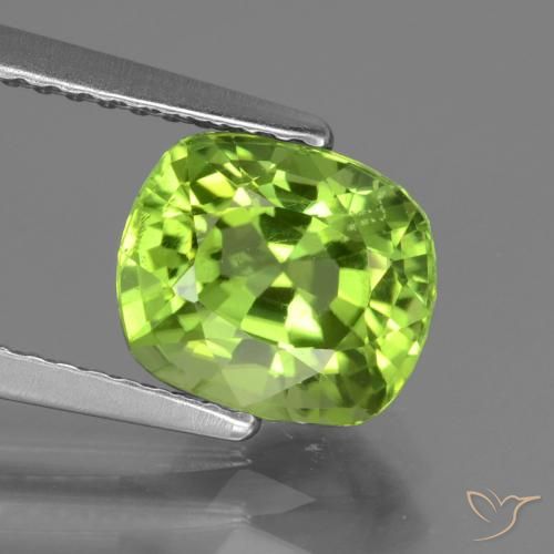 2.27ct Natural Lively Green Peridot, Cushion, VS
