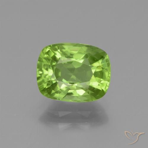 2.40ct Natural Lively Green Peridot, Cushion, VS